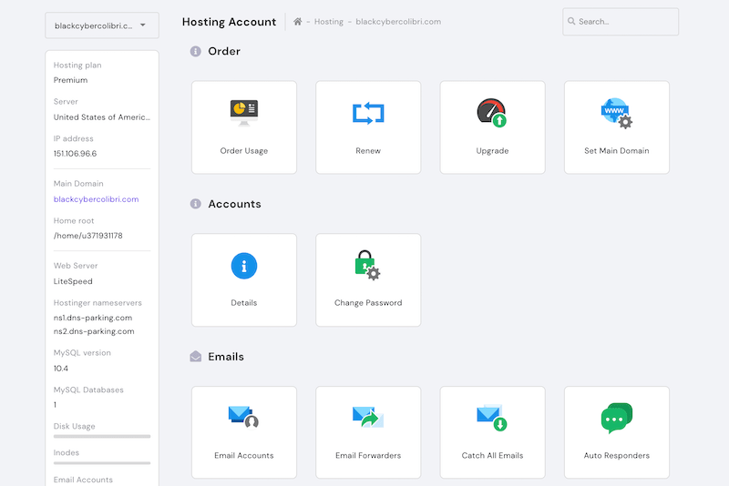 Hostinger hPanel Hostinger hPanel