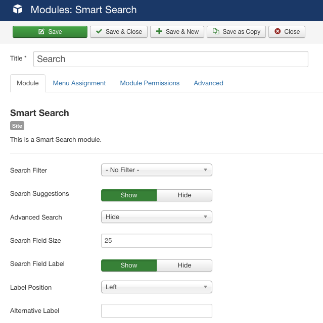 Config Smart search