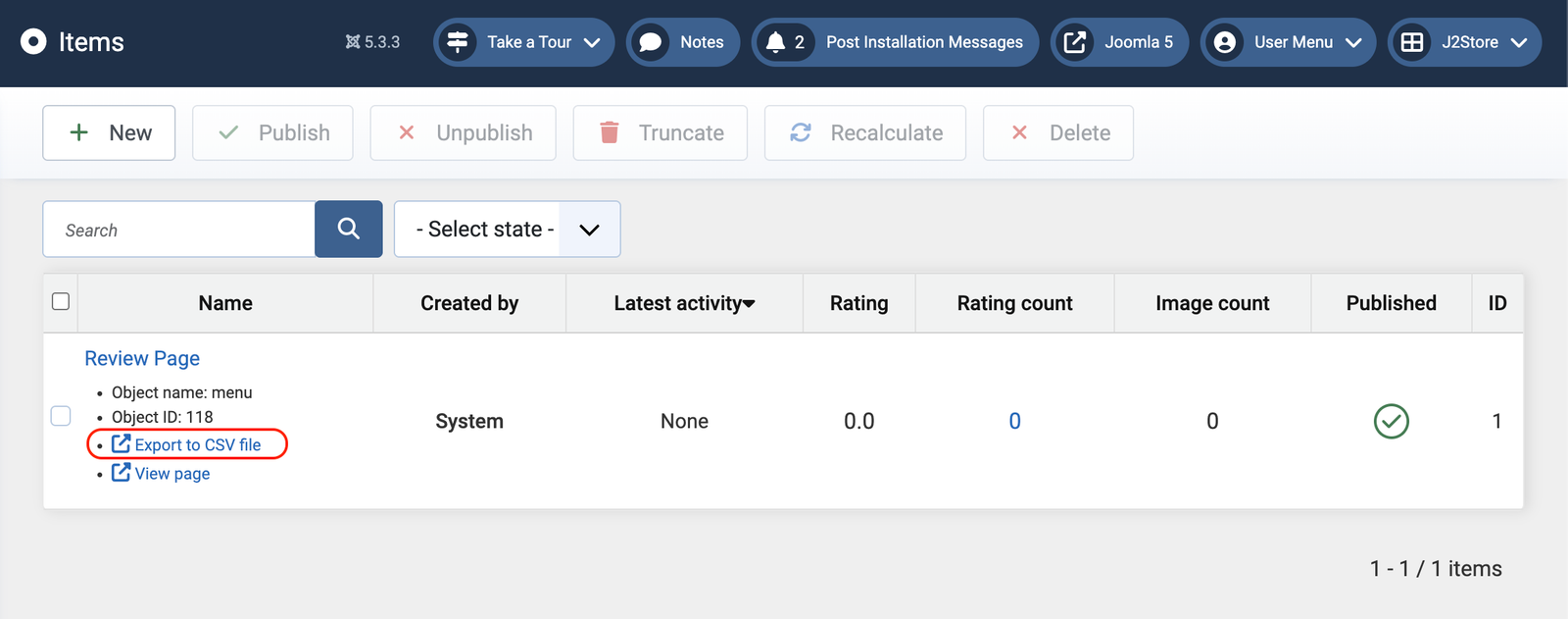export reviews of item