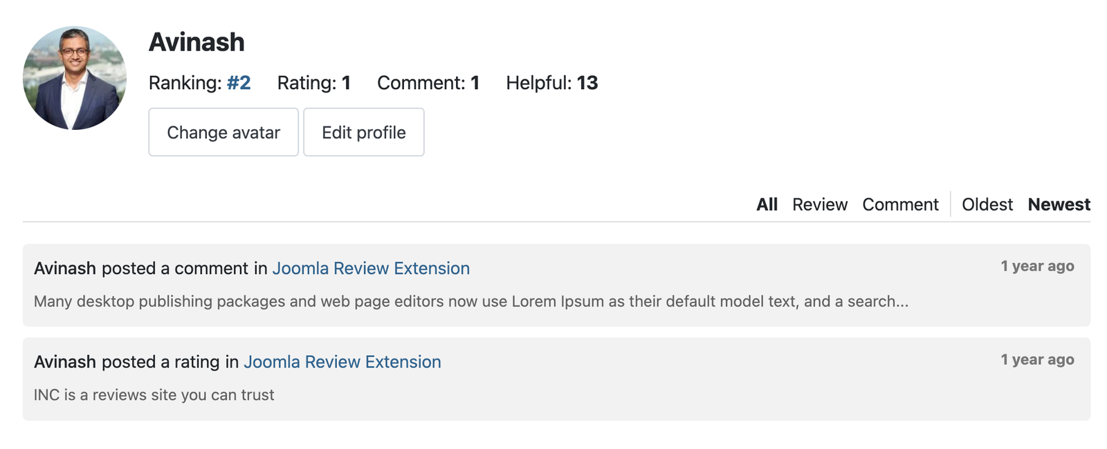 jlexreview profile page